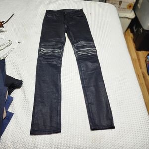 MNML EUC MENS SIZE 28 SLIM BIKER DENIM BLACK JEANS. STREET WEAR